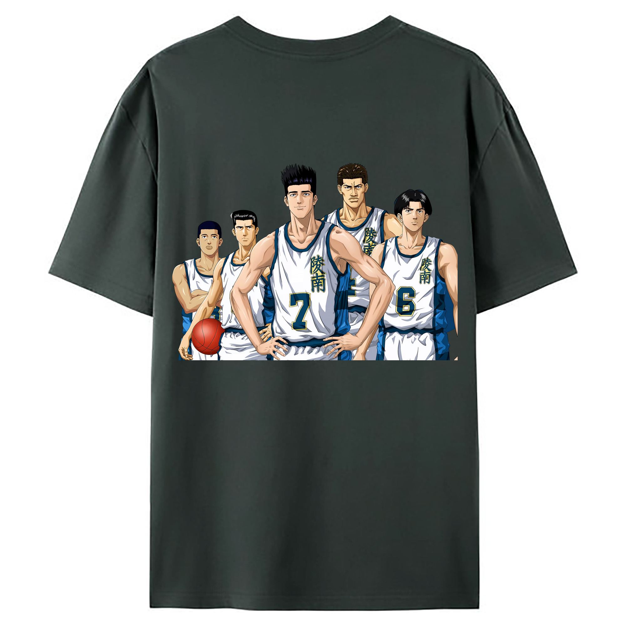 （画像用） SLAM DUNK／スラムダンク 綿100％ メンズ半袖Tシャツ（バックプリント） 通気性